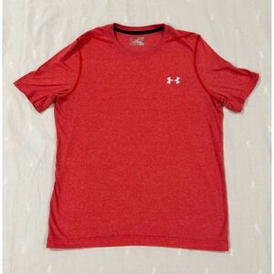 Under‎ Armour Threadborne HeatGear Shirt Mens Small Red Heathered Loose Fit Tee